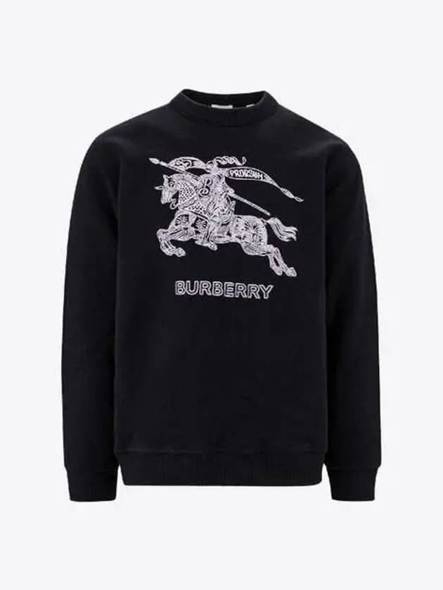 Luxury Burberry Embroidered EKD Logo Sweatshirt Black