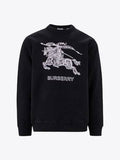 Luxury Burberry Embroidered EKD Logo Sweatshirt Black