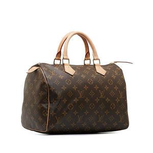 Louis Vuitton Monogram Handbag Leather Brown
