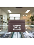 Luxury Burberry Logo Leather Card Wallet Burgundy