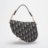 Dior Saddle Bag Mini Blue Oblique Jacquard With Shoulder Strap From 2019