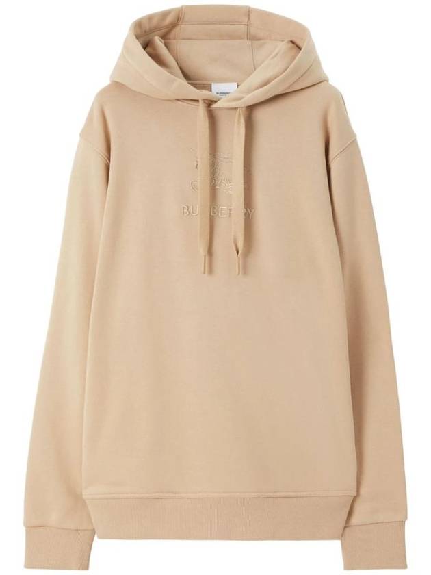 Luxury Burberry Embroidered EKD Cotton Hoodie Beige