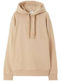 Luxury Burberry Embroidered EKD Cotton Hoodie Beige