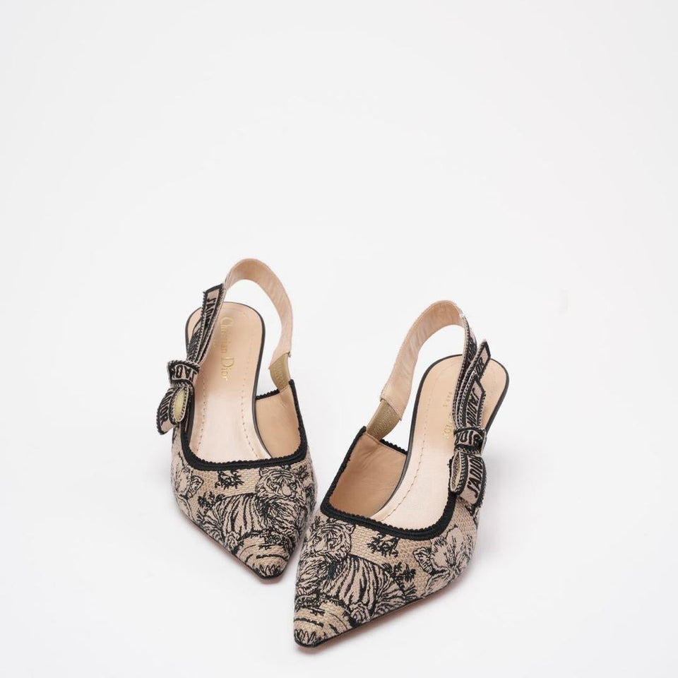Christian Dior Toile De Jouy J'ADior Pumps 38 Hazelnut Black