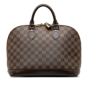 Louis Vuitton Alma Handbag Brown PVC Leather Louis Vuitton