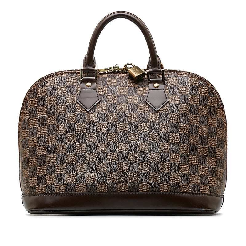 Louis Vuitton Alma Handbag Brown PVC Leather Louis Vuitton