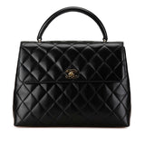 Chanel Matelasse Coco Mark Top Handle Flap Bag Lambskin Shoulder Bag