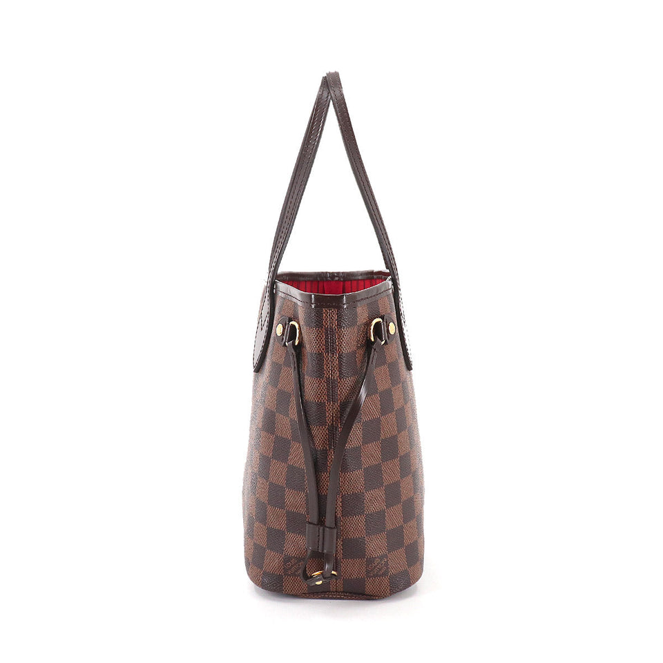 Louis Vuitton Damier Neverfull PM Tote Bag Brown Gold Hardware