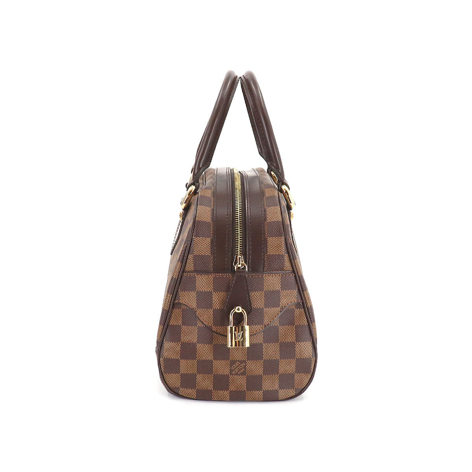 Louis Vuitton Damier Duomo Hand Bag Ebene Gold Metal Fittings
