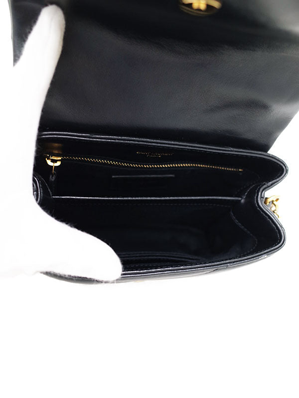 Saint Laurent- Paris Monogram Loulou Strap Bag Black