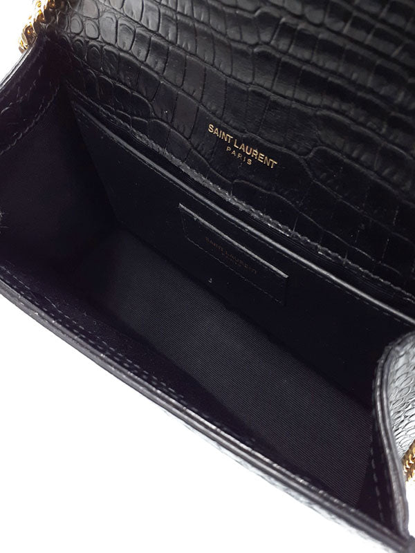 Saint Laurent- Paris Logo Kate Chain Shoulder Bag Black
