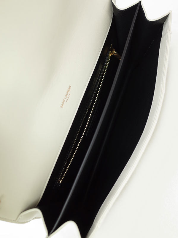 Saint Laurent- Paris Satchel Gabby Shoulder Strap Light Gray Black