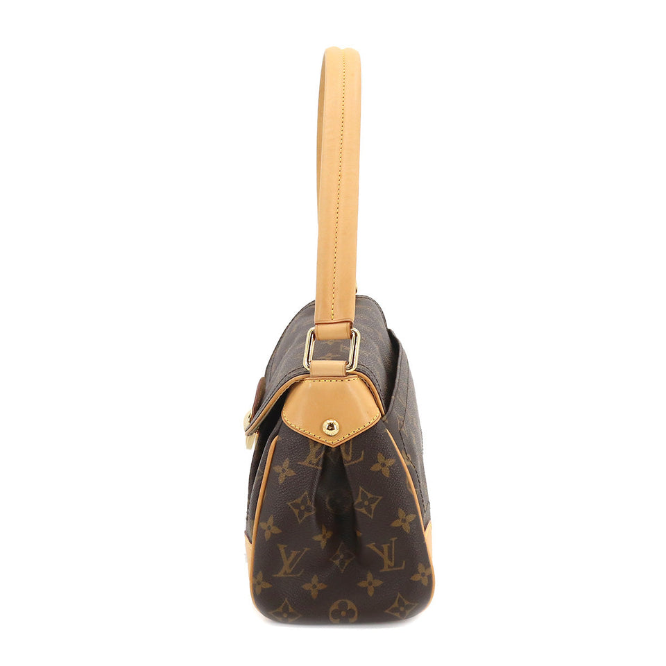 Louis Vuitton Monogram Beverly MM Shoulder Bag Brown Gold Hardware