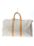 Louis Vuitton Keepall 50 Damier Azur Shoulder Bag White