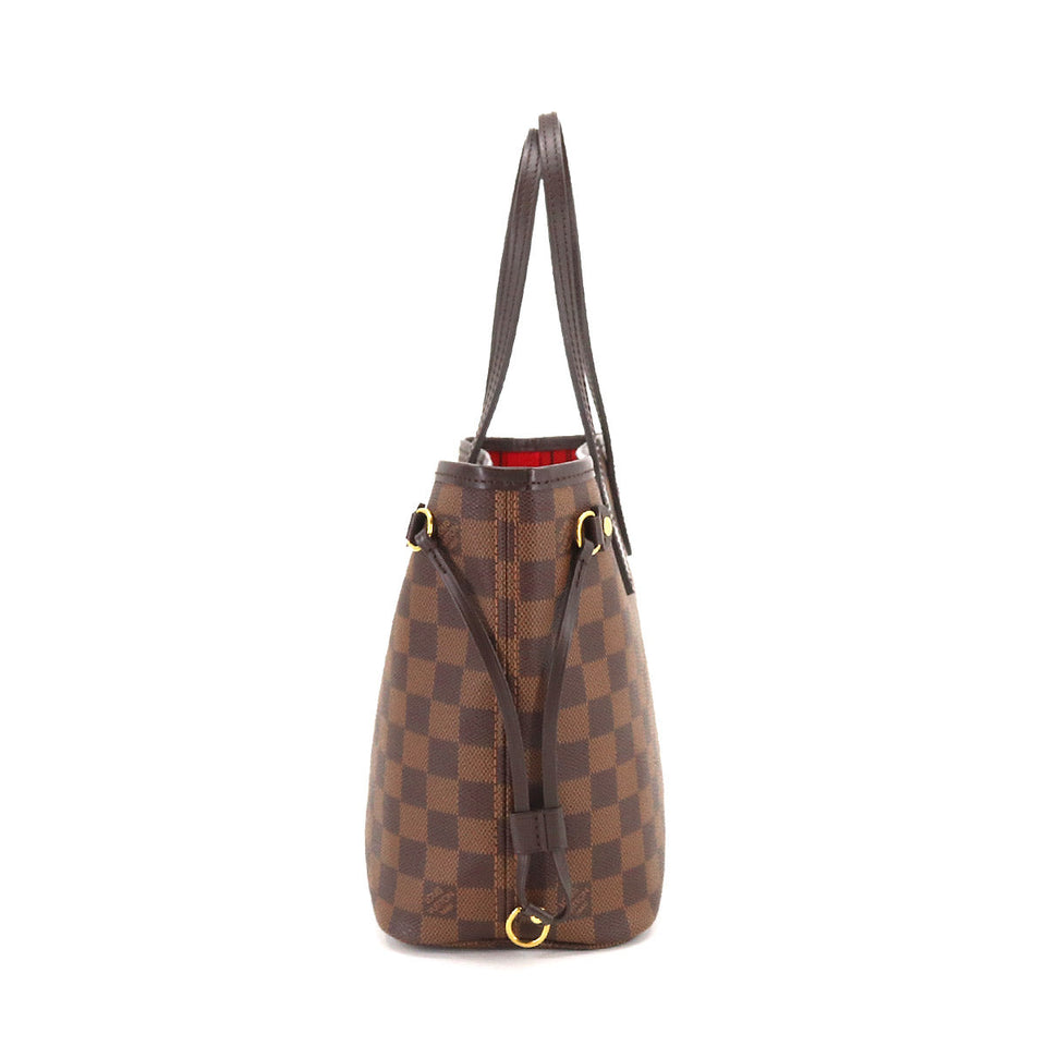 Louis Vuitton Damier Neverfull PM Tote Bag Ebene Brown RFID Gold Hardware