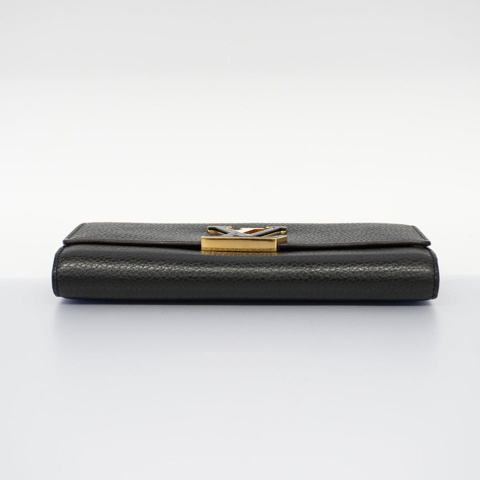 Louis Vuitton Bifold Long Wallet Taurillon Portefeuille Capucines Noir
