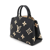 Louis Vuitton Bicolor Monogram Emplant Petit Palais PM Shoulder Bag Black Beige