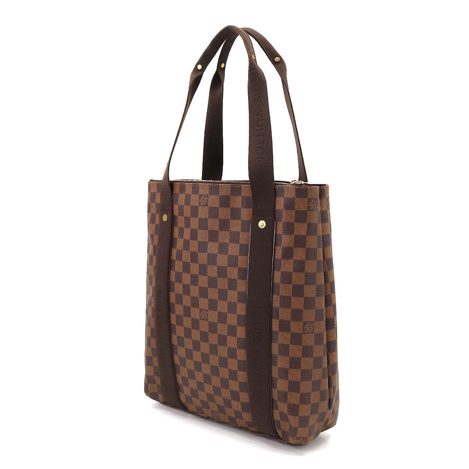 Louis Vuitton Damier Cabas Bobourg Tote Bag Ebene Gold Metal Fittings