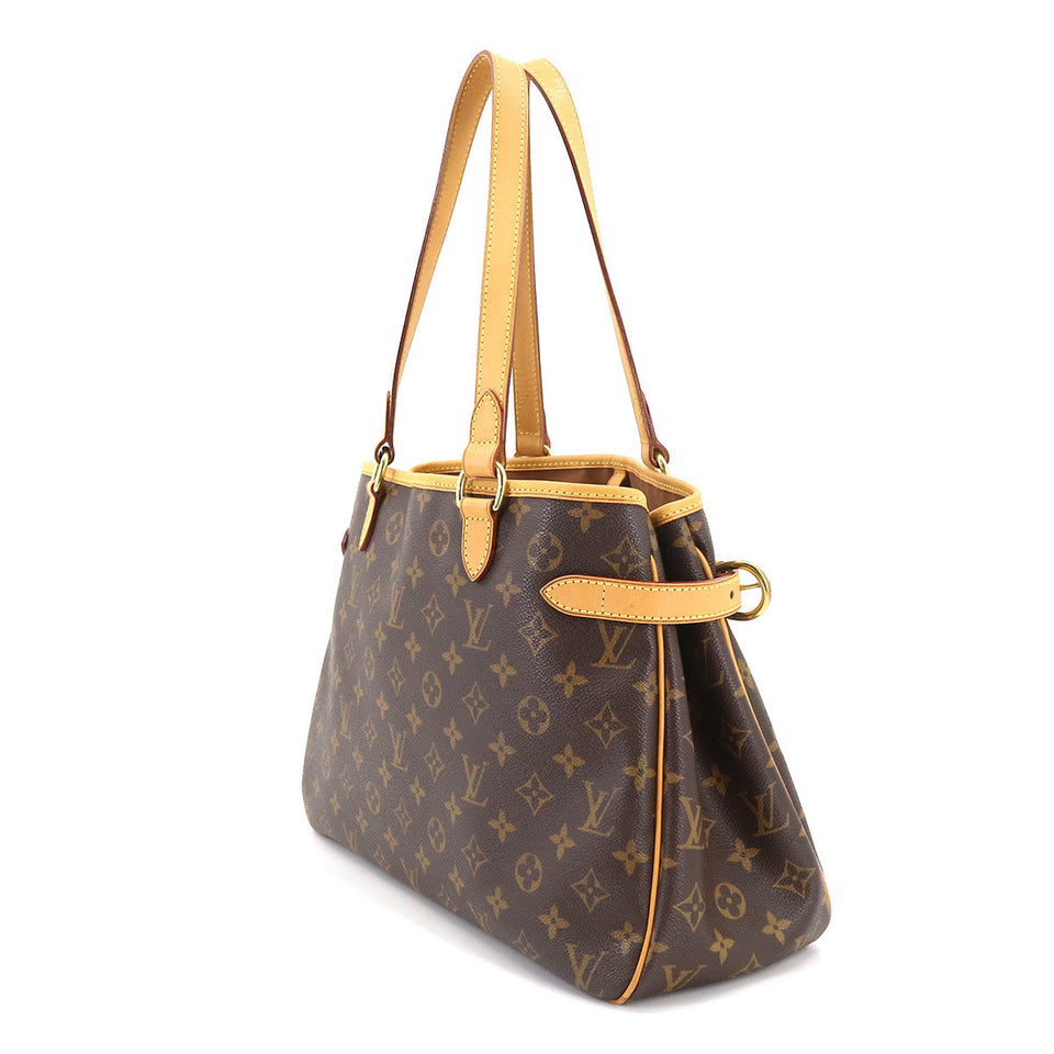 Louis Vuitton Monogram Batignolle Orizontal Tote Bag Brown Gold Metal Fittings