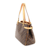 Louis Vuitton Monogram Batignolles Horizontal Tote Bag Brown Gold Metal Fittings