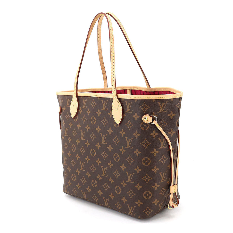 Louis Vuitton Monogram Neverfull MM Tote Bag Brown Pivoine