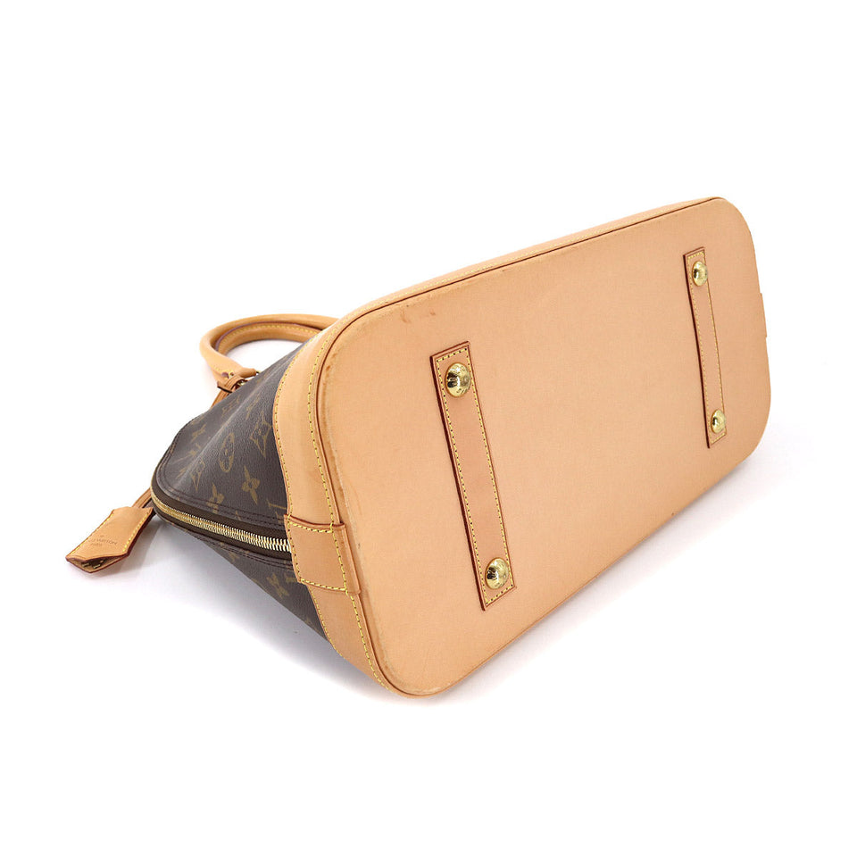 Louis Vuitton Monogram Alma GM Hand Bag Brown Gold Hardware