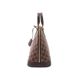 Louis Vuitton Damier Alma PM Hand Bag Ebene Brown Gold Metal Fittings