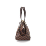 Louis Vuitton Damier Verona PM Hand Bag Ebene Brown Gold Hardware