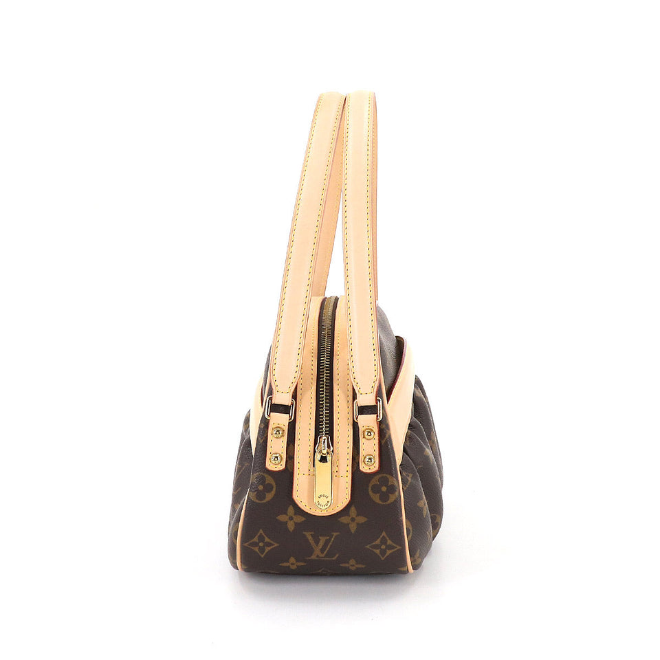 Louis Vuitton Monogram Clara Hand Bag Brown Gold Metal Fittings