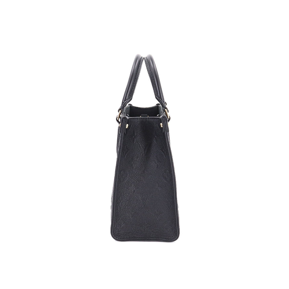 Louis Vuitton Monogram Emplant Onthego PM 2way Tote Shoulder Bag Noir