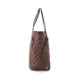 Louis Vuitton Damier Neverfull MM Tote Bag Ebene Brown Gold Metal Fittings