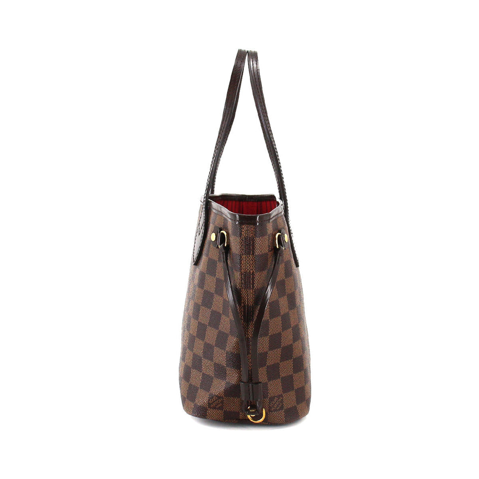 Louis Vuitton Damier Neverfull PM Tote Bag Brown Gold Hardware