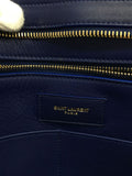Yves Saint Laurent- Petit Cabas Handbag Boston Bag Leather Navy