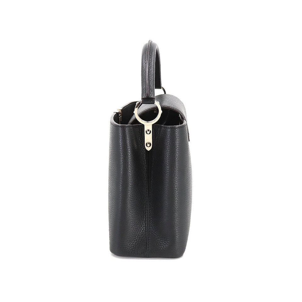 Louis Vuitton Capucines MM Shoulder Bag Taurillon Leather Black