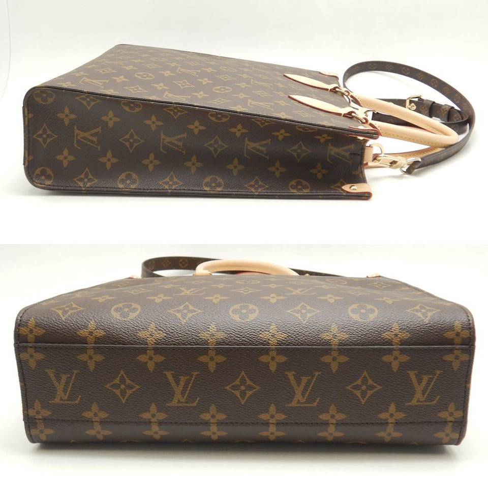 Louis Vuitton Monogram Sac Plat PM Tote Bag Brown