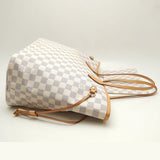 Louis Vuitton Damier Azur Neverfull MM Tote Bag White