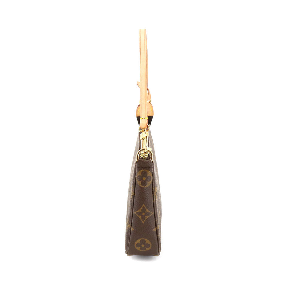 Louis Vuitton Monogram Pochette Accessoires Brown Gold Metal Fittings