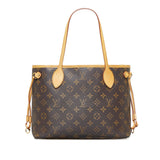 Louis Vuitton Monogram Neverfull PM Handbag Tote Bag Brown