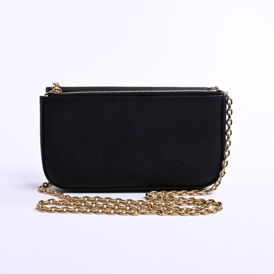 Louis Vuitton Pochette Lock Me Shoulder Bag Kataoshi Leather Black