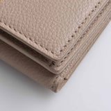 Saint Laurent- Leather  Tiny Wallet Tri-fold Compact Wallet Beige