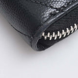 Saint Laurent- Leather Round Zipper Long Wallet Black