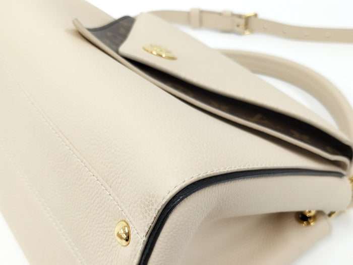 Louis Vuitton Double V Shoulder Bag Leather Monogram Creme