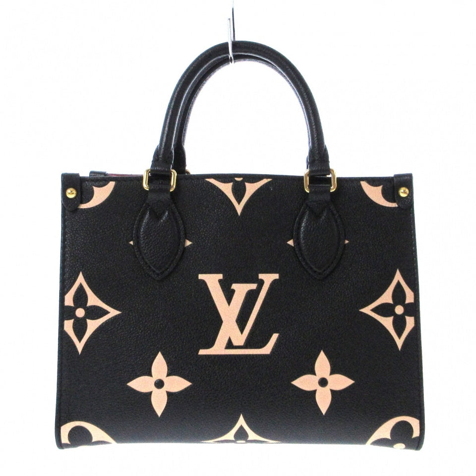 Louis Vuitton On The Go PM Tote Bag Black Beige
