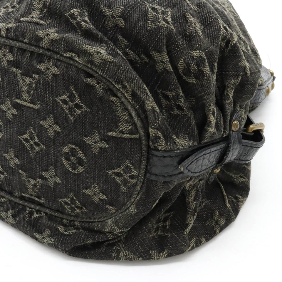 Louis Vuitton Monogram Denim Xs Diagonal Leather Noir Black