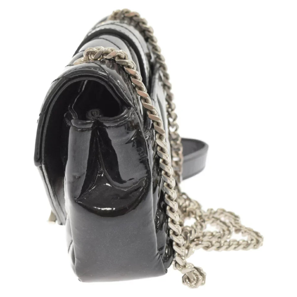 Saint Laurent- Paris Baby Chai Patent Chain Shoulder Bag Black