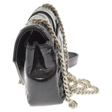 Saint Laurent- Paris Baby Chai Patent Chain Shoulder Bag Black