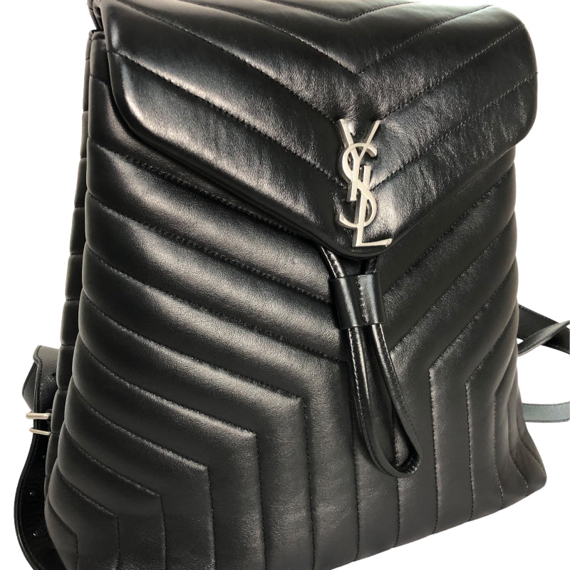 Saint Laurent- Lulu Backpack Medium Calf Leather Rucksack Daypack Black