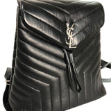 Saint Laurent- Lulu Backpack Medium Calf Leather Rucksack Daypack Black