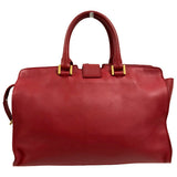 Saint Laurent- Petit Cabas Shoulder Bag Wine Red Gold Metal Fittings