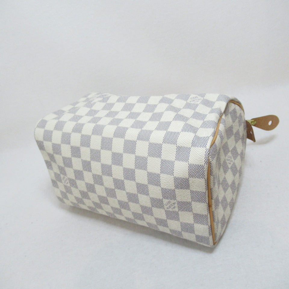 Louis Vuitton Speedy 25 Handbag Damier Azur Canvas